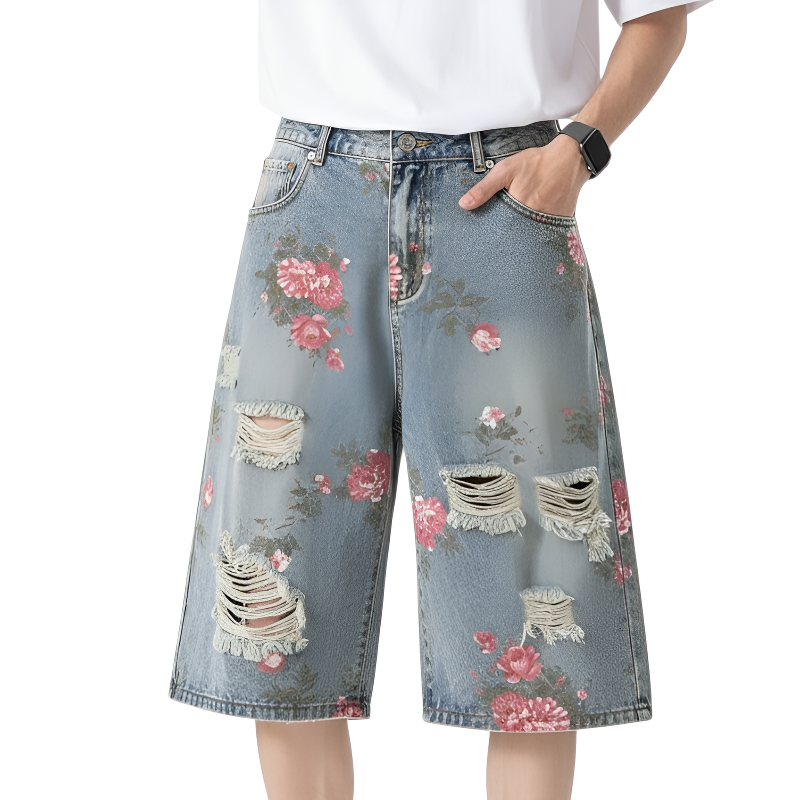 Short streetwear homme fleur