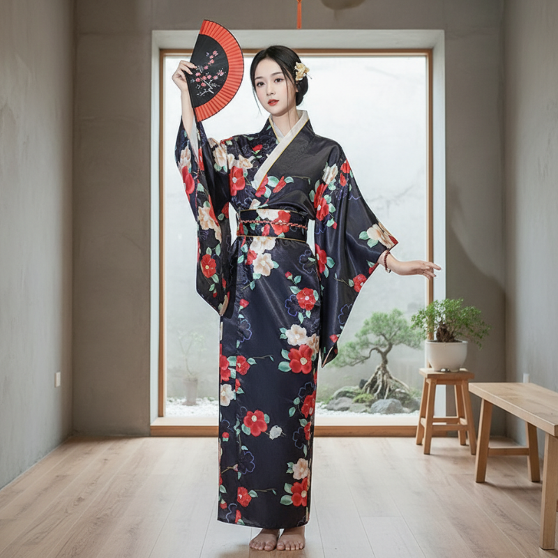 Peignoir kimono femme long