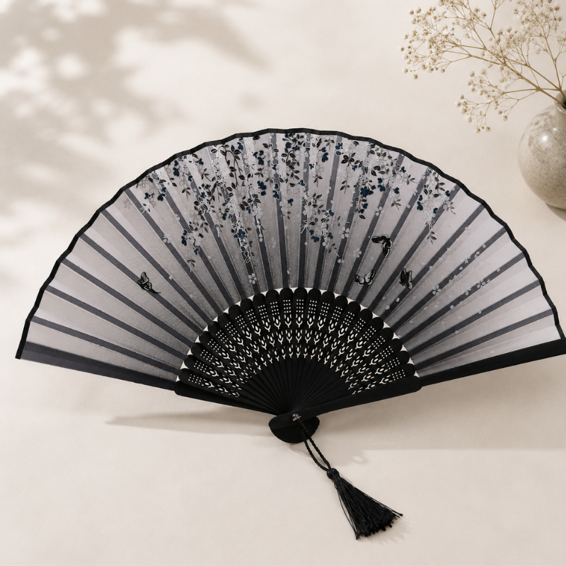 Éventail japonais bambou