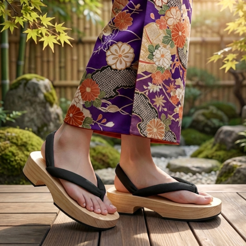 Geta chaussure japonaise bois sabot