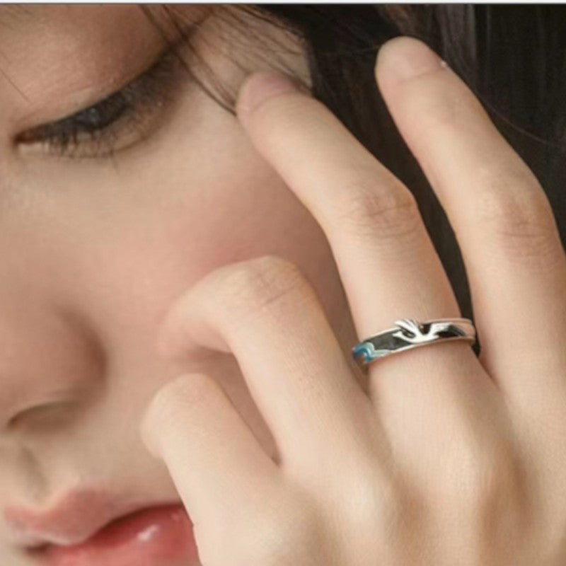 Bague homme vague japonaise