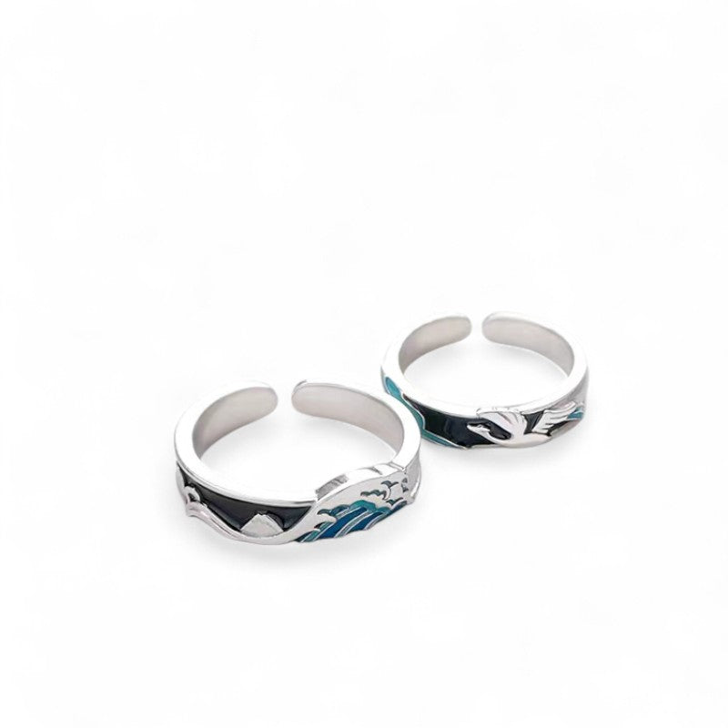 Bague homme vague japonaise