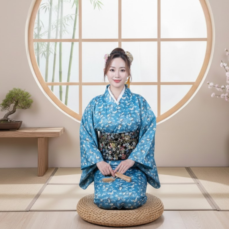 Kimono long coton femme