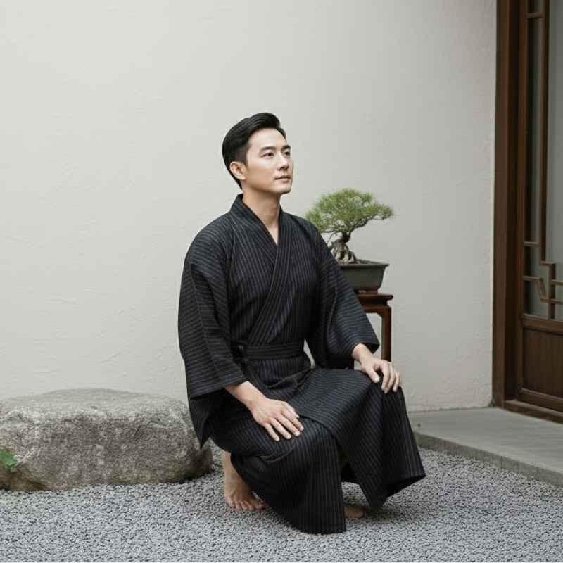 Kimono noir homme