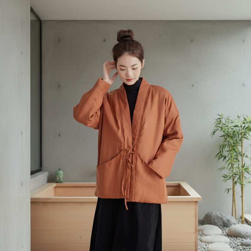 Manteau court manches kimono