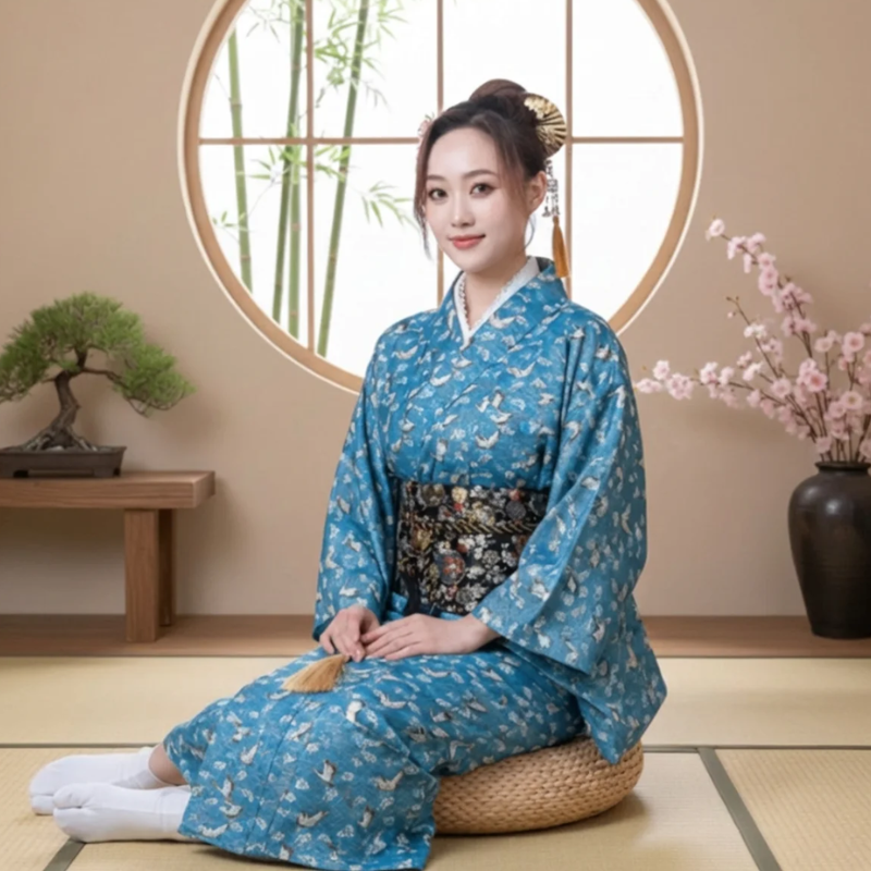 Kimono long coton femme