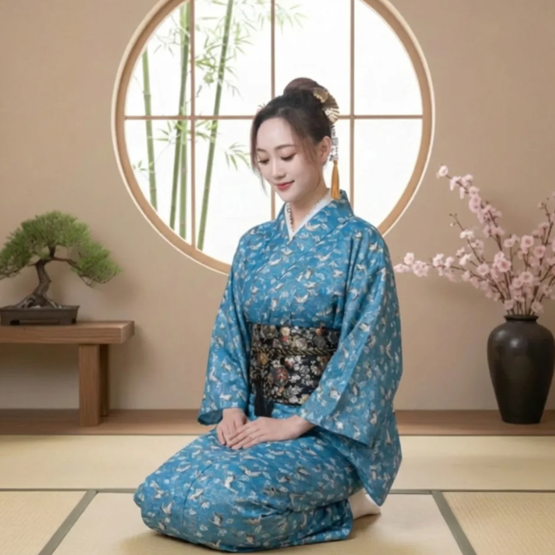Kimono long coton femme