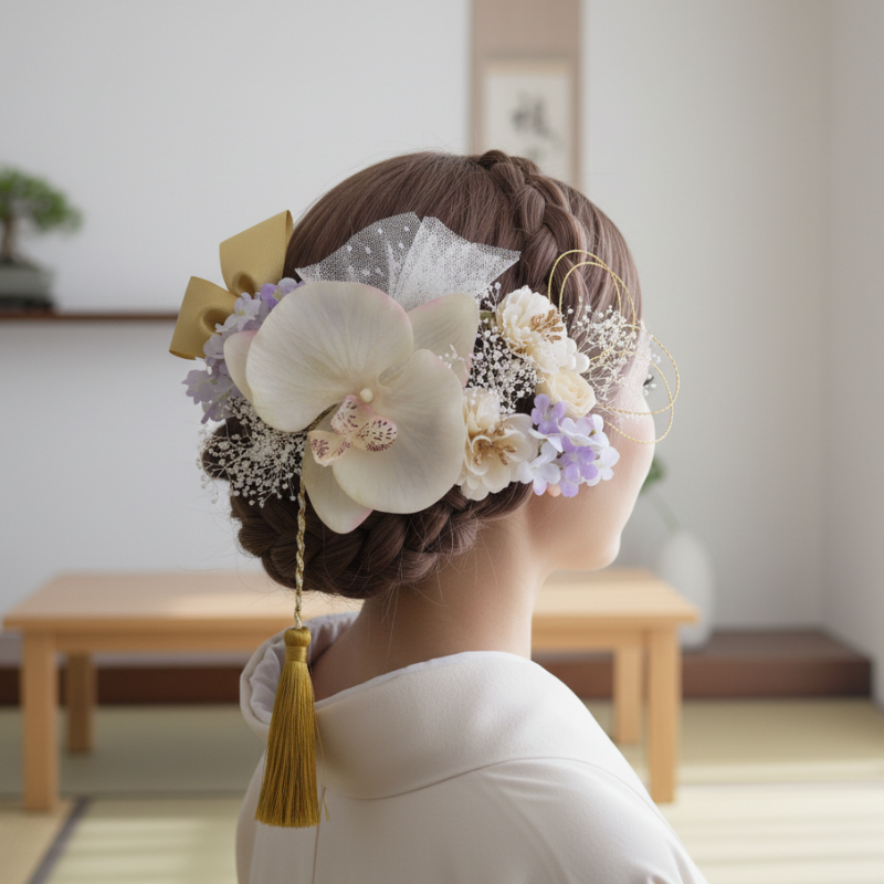 Kanzashi japonais tissu