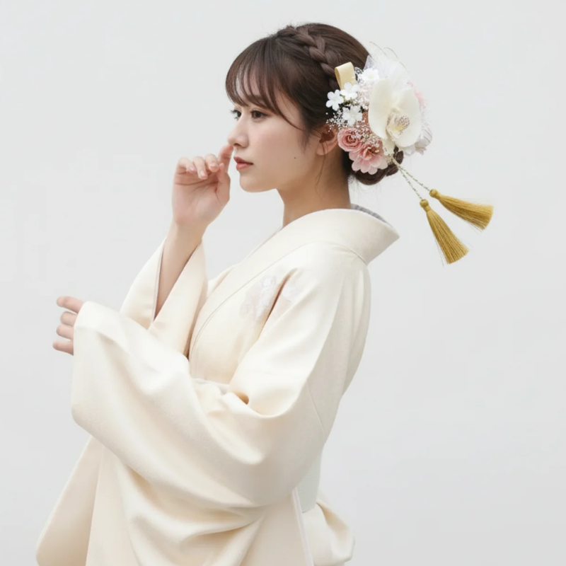 Kanzashi japonais tissu