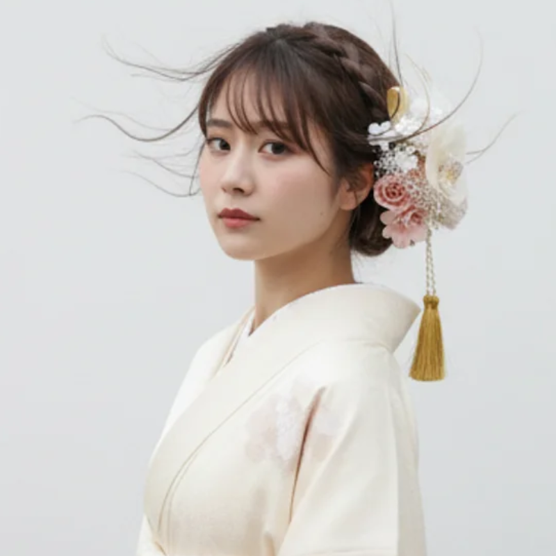 Kanzashi japonais tissu