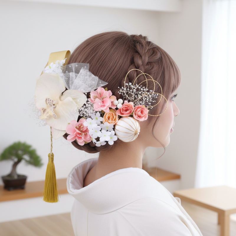 Kanzashi japonais tissu