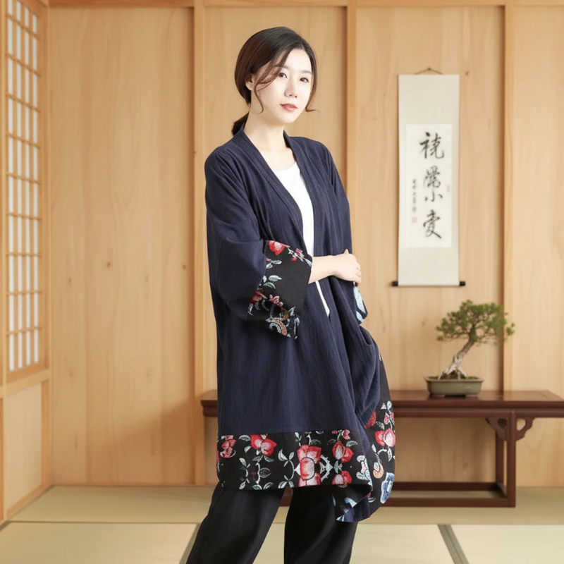 Manteau ete long style kimono