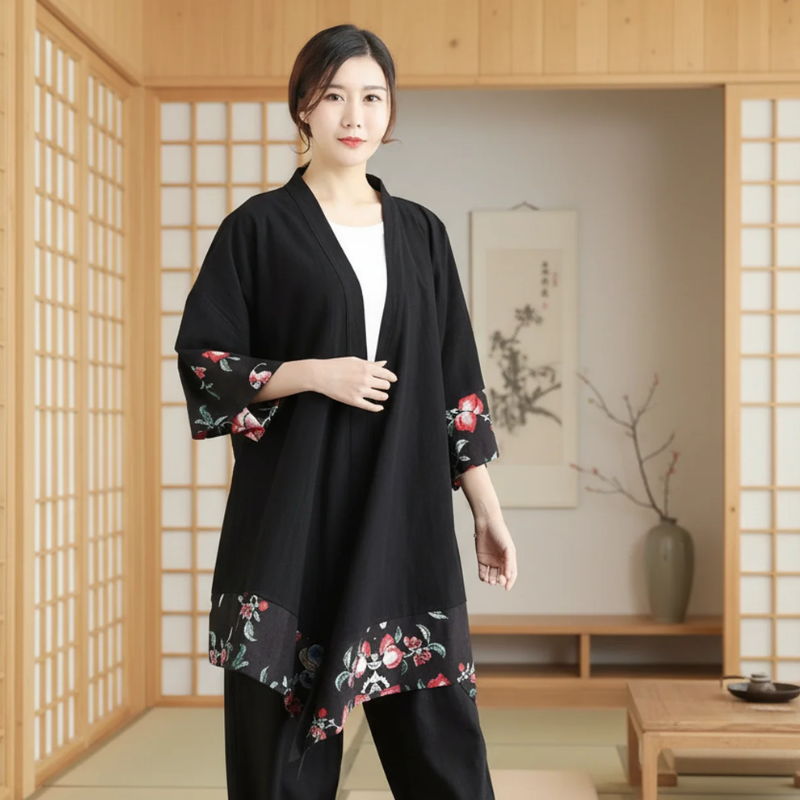 Manteau ete long style kimono