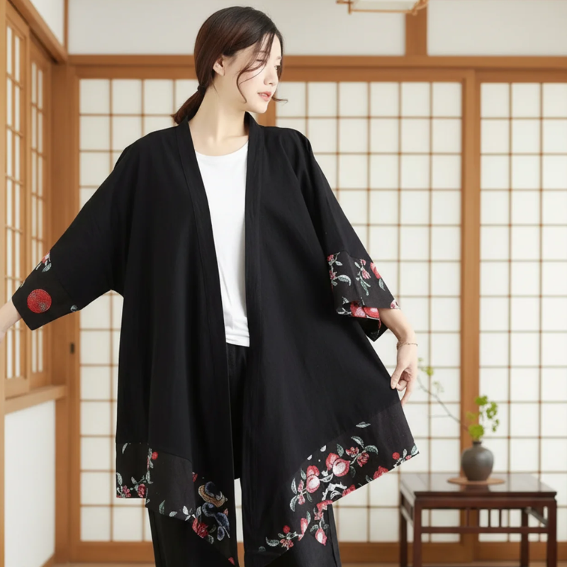Manteau ete long style kimono