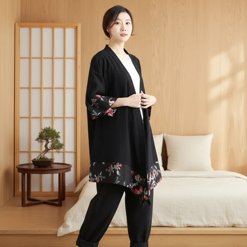 Manteau ete long style kimono
