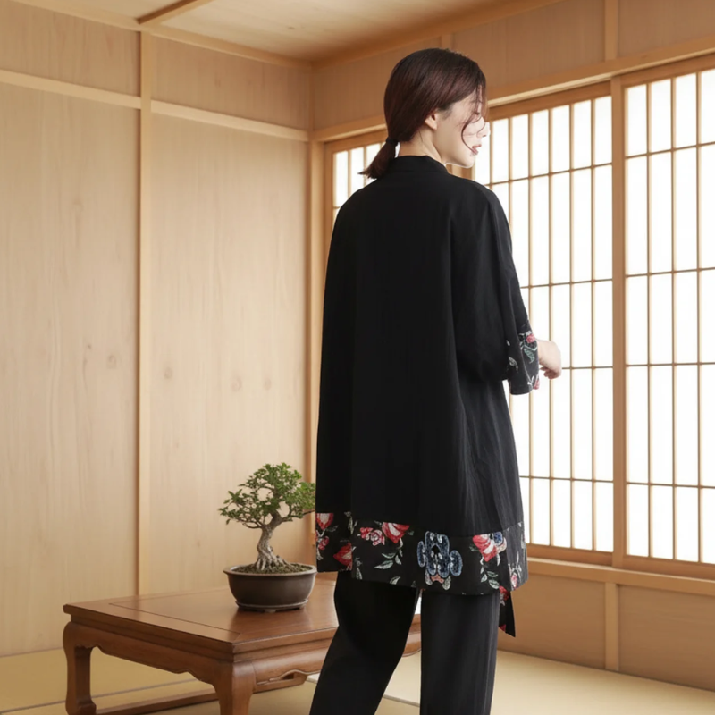 Manteau ete long style kimono