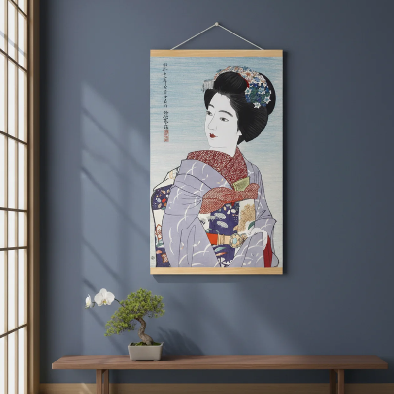 Estampe geisha japonais