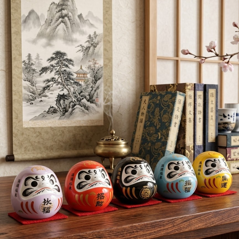 Daruma porte-bonheur - lot de 5