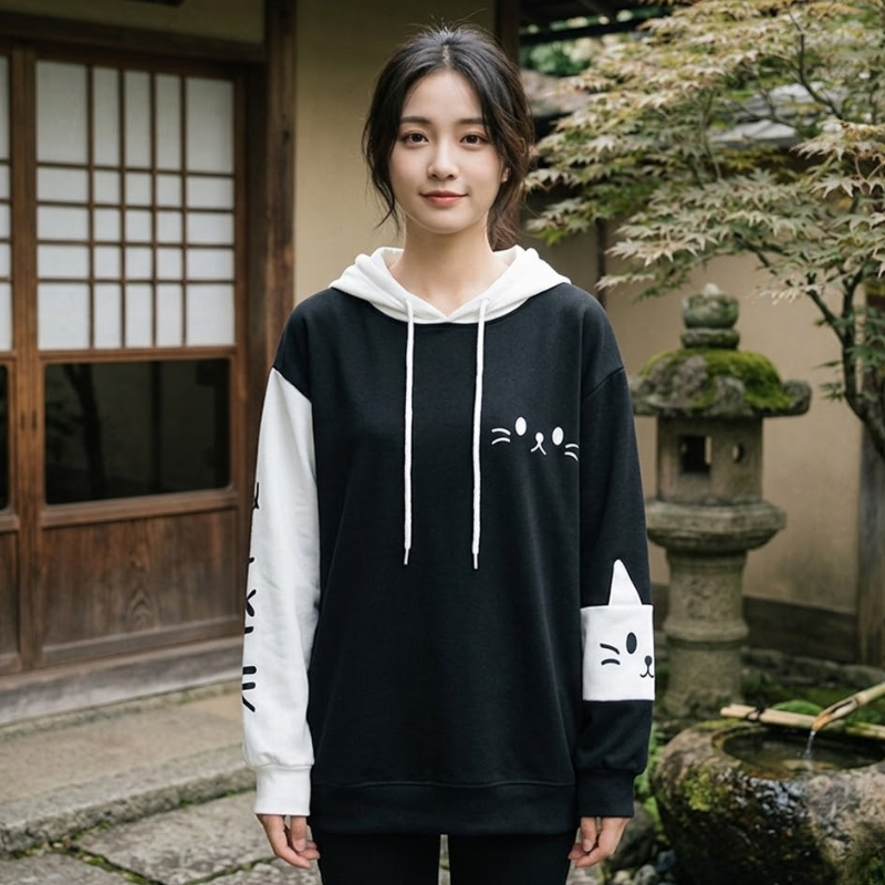 Sweat à capuche mignon japonais
