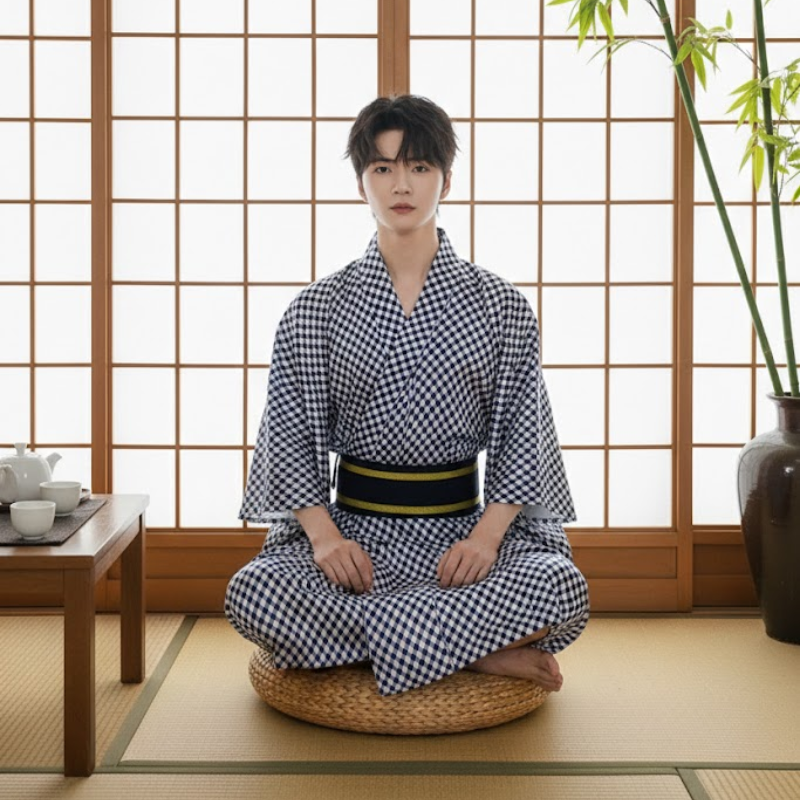 Robe de chambre kimono homme