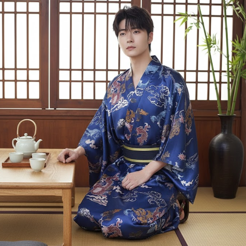 Robe de chambre kimono homme