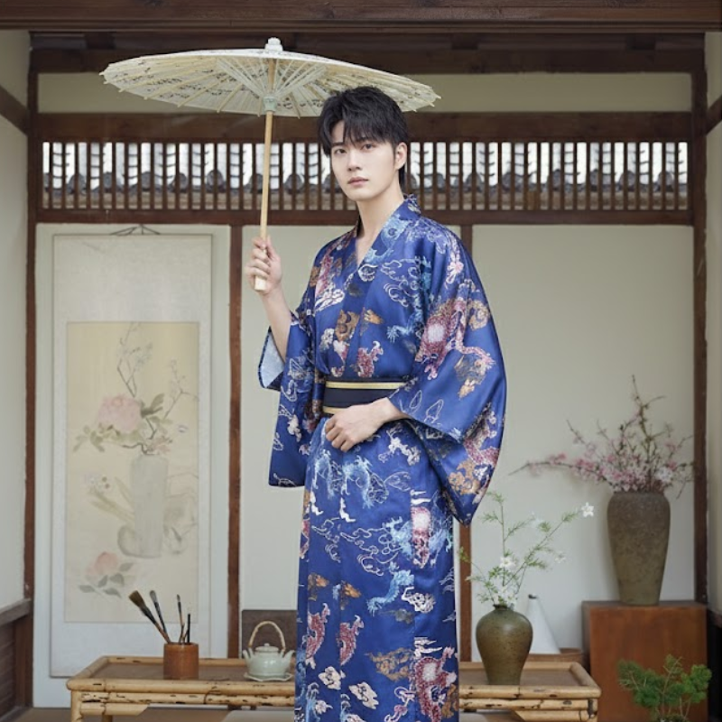 Robe de chambre kimono homme