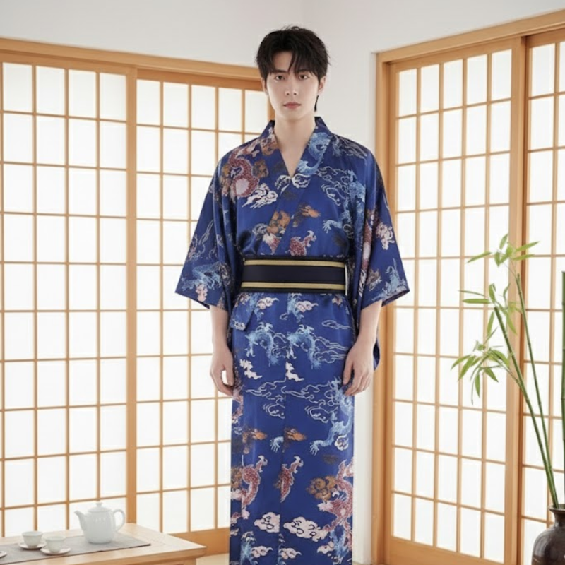 Robe de chambre kimono homme