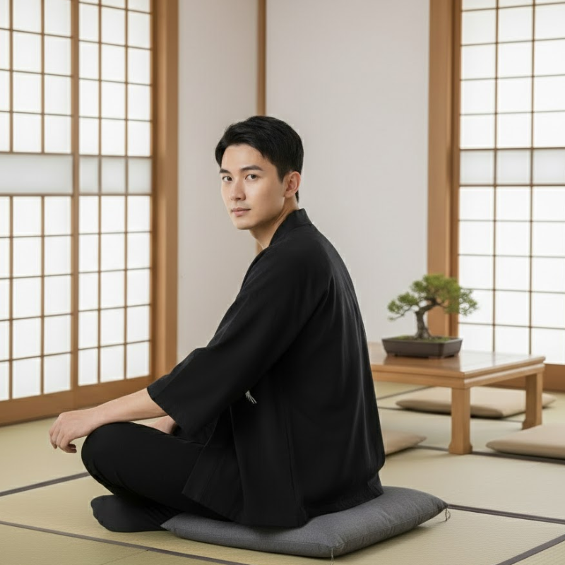 Haori à motif pour homme
