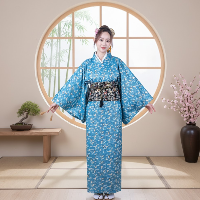 Kimono long coton femme