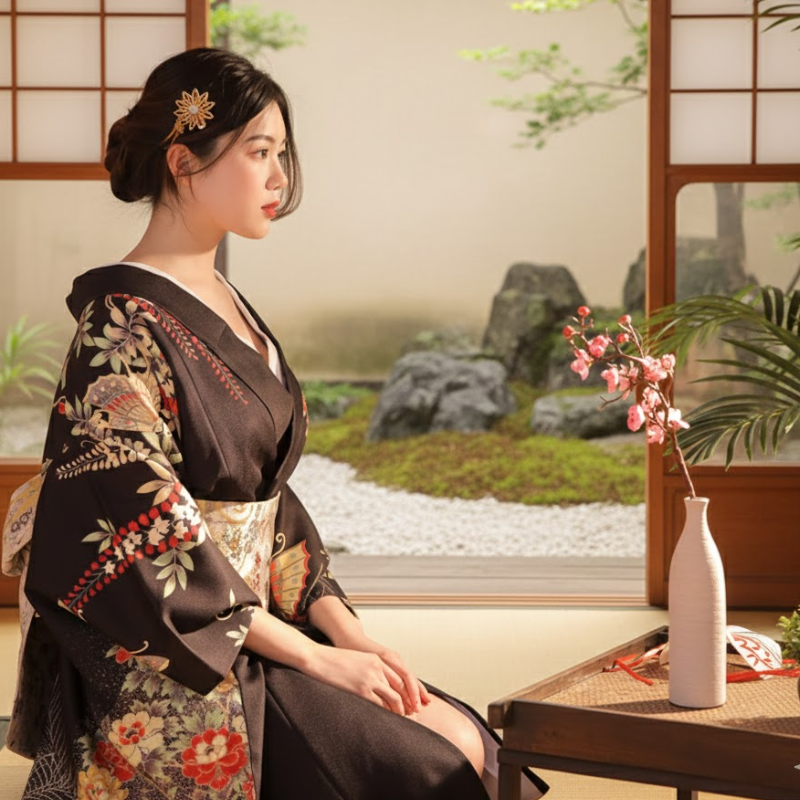 Kimono yukata femme