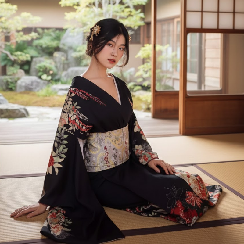 Kimono yukata femme