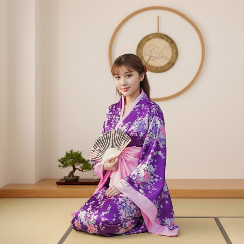 Robe fleurie japonaise