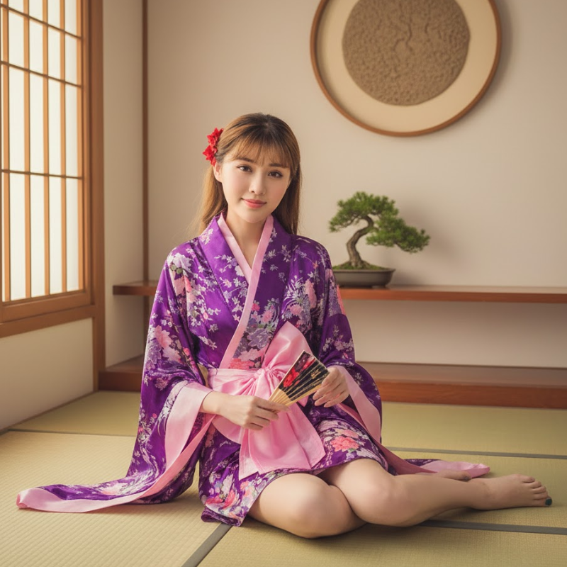 Robe fleurie japonaise