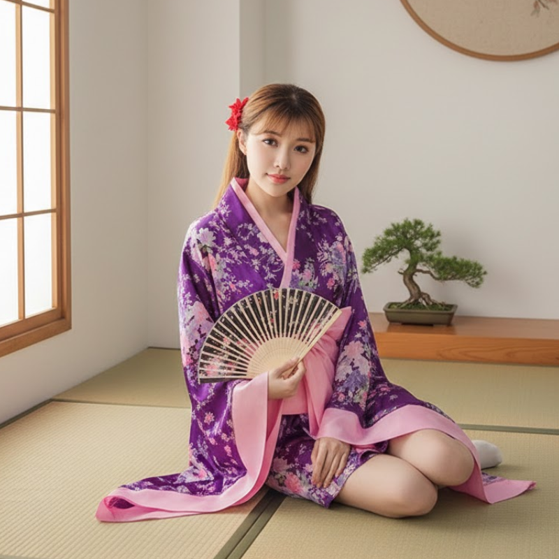 Robe fleurie japonaise