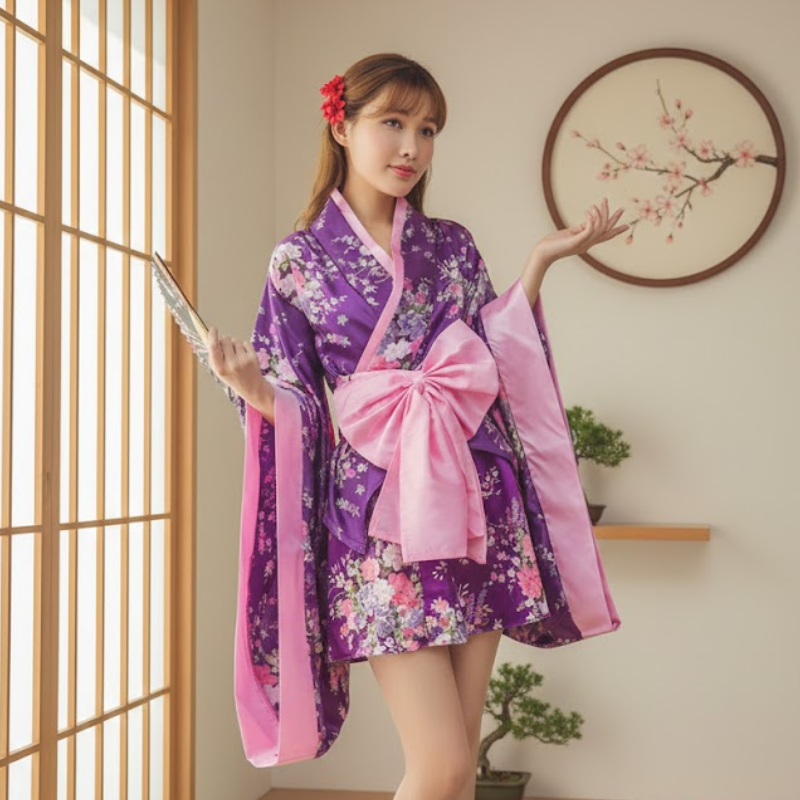 Robe fleurie japonaise