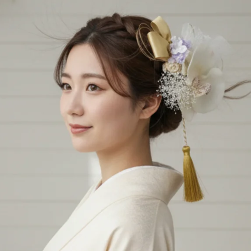 Kanzashi japonais tissu