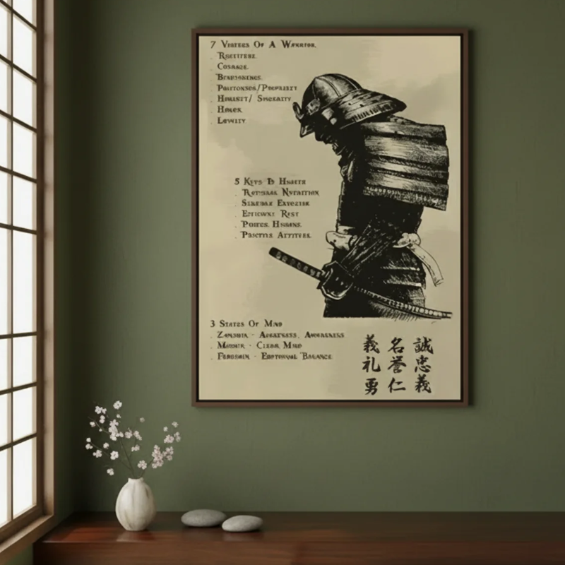 Tableau samourai japonais