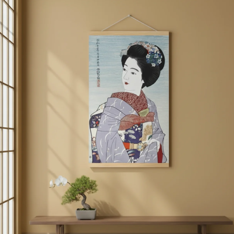 Estampe geisha japonais