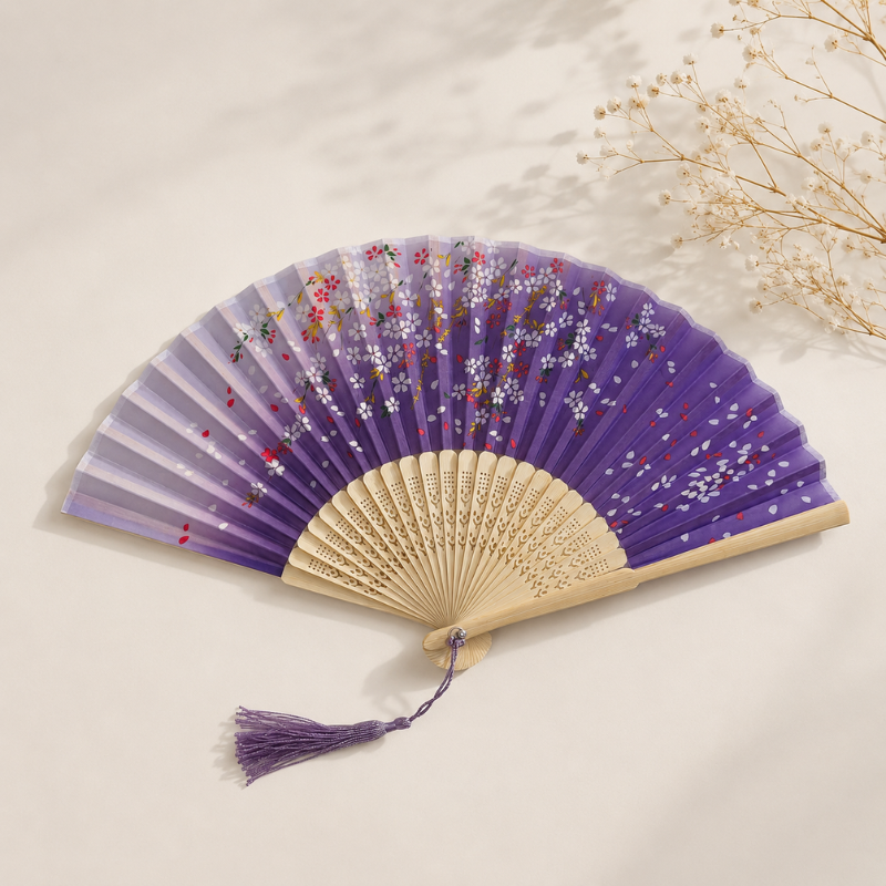 Éventail japonais bambou