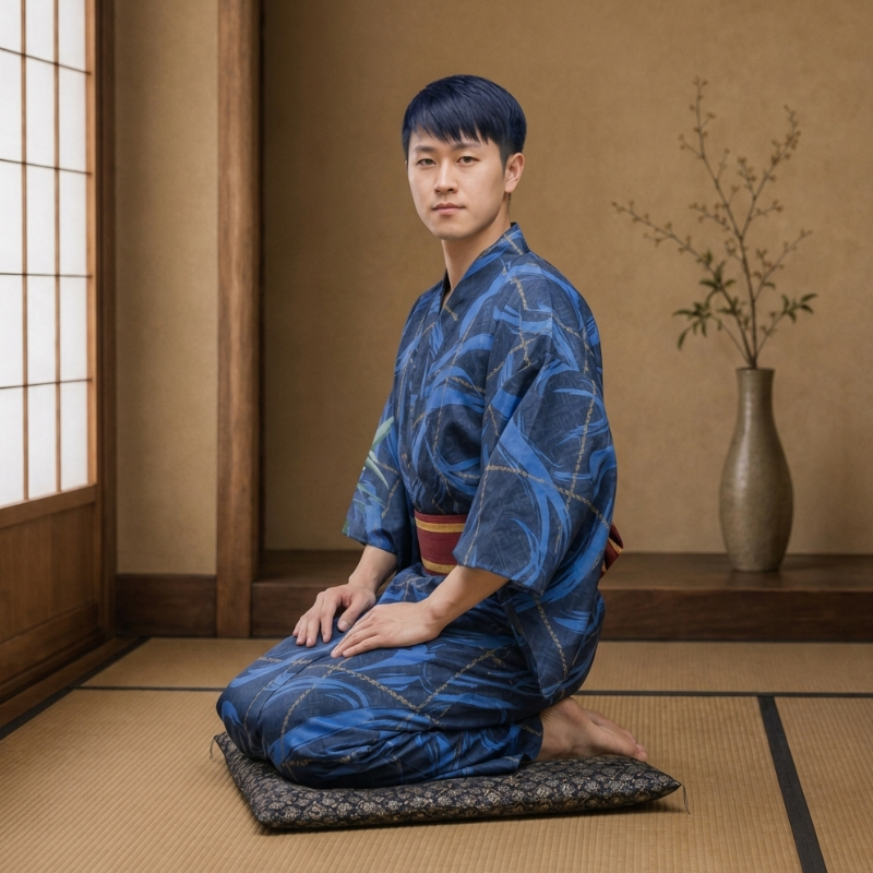 Kimono traditionnel japonais homme