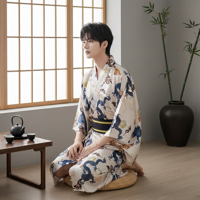 Robe de chambre kimono homme