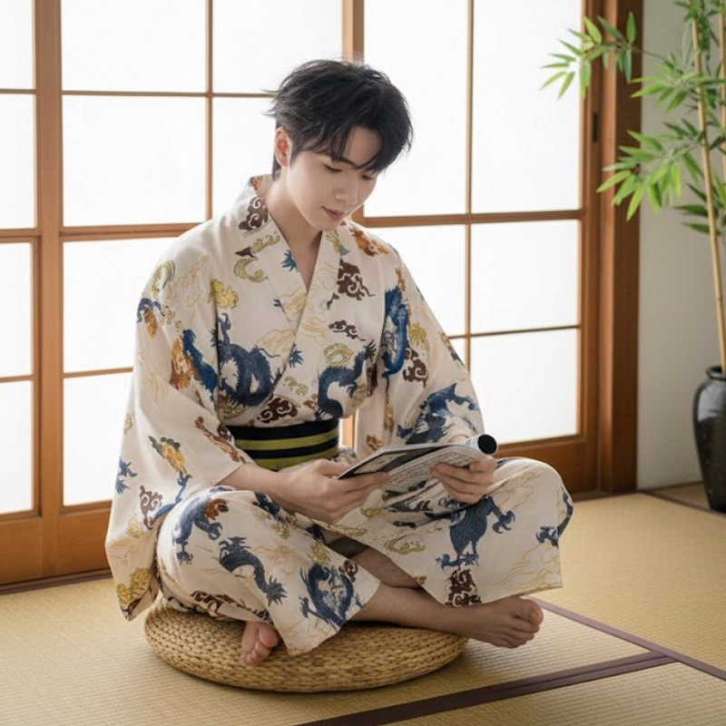 Robe de chambre kimono homme