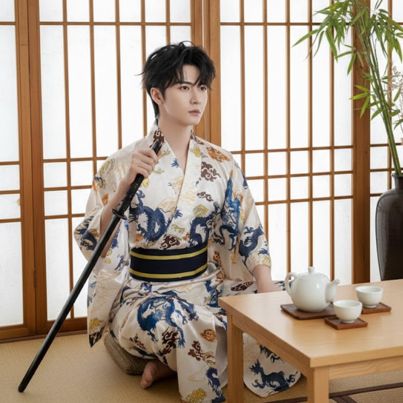 Robe de chambre kimono homme