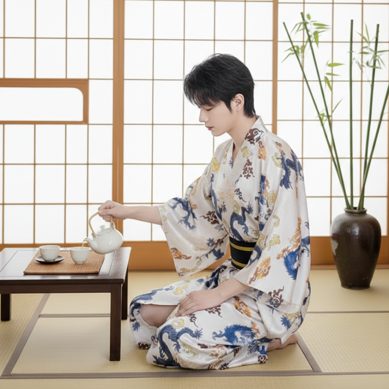 Robe de chambre kimono homme