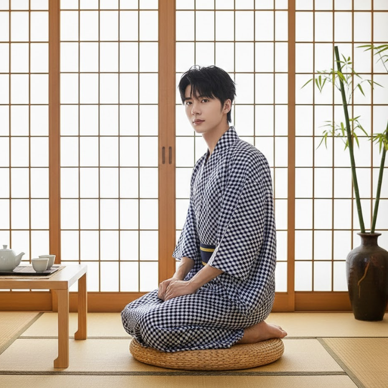 Robe de chambre kimono homme