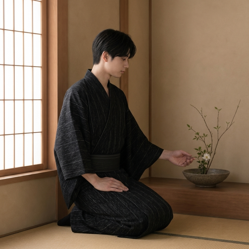 Kimono traditionnel japonais homme