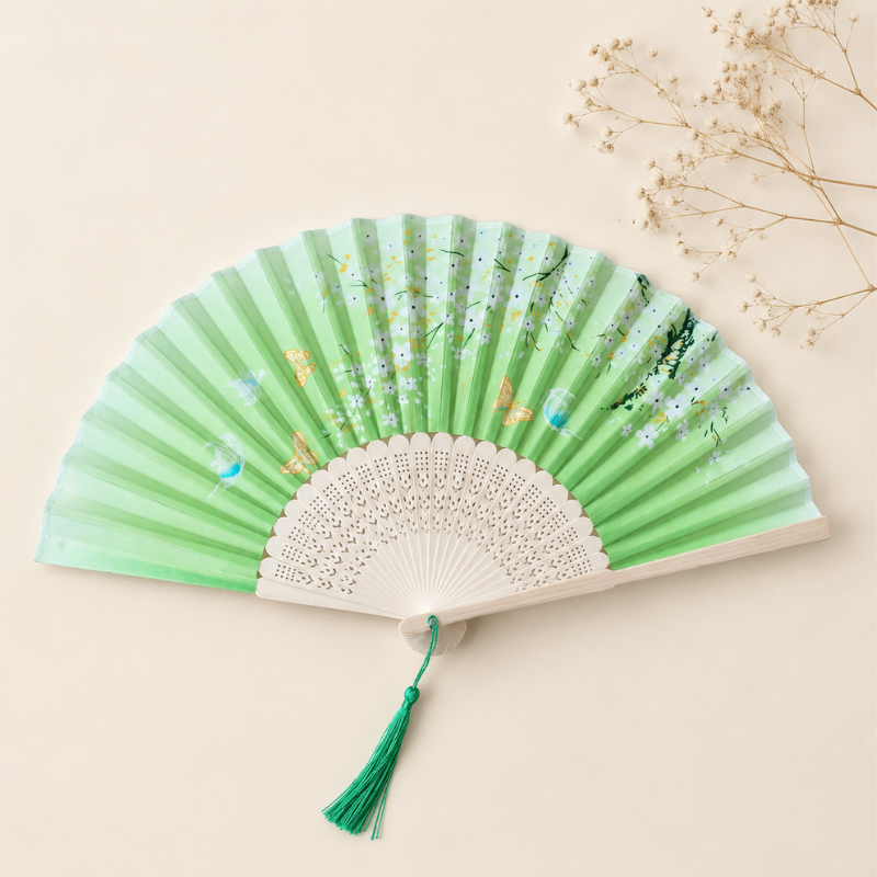 Éventail japonais bambou