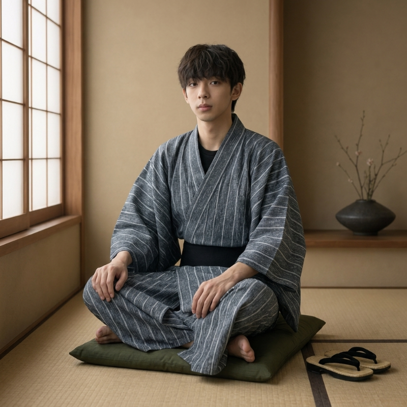 Kimono traditionnel japonais homme
