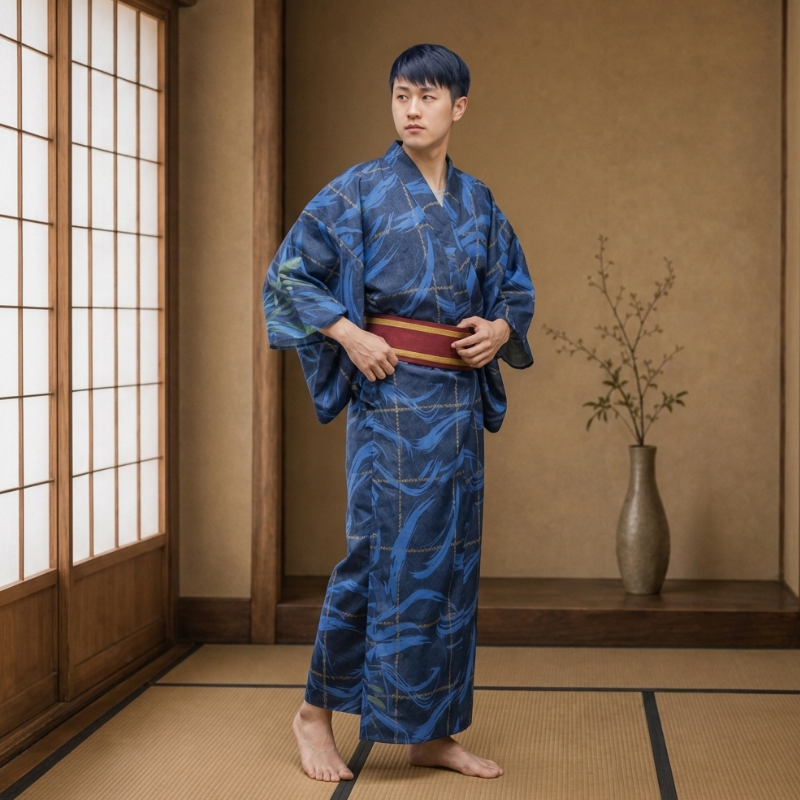 Kimono traditionnel japonais homme