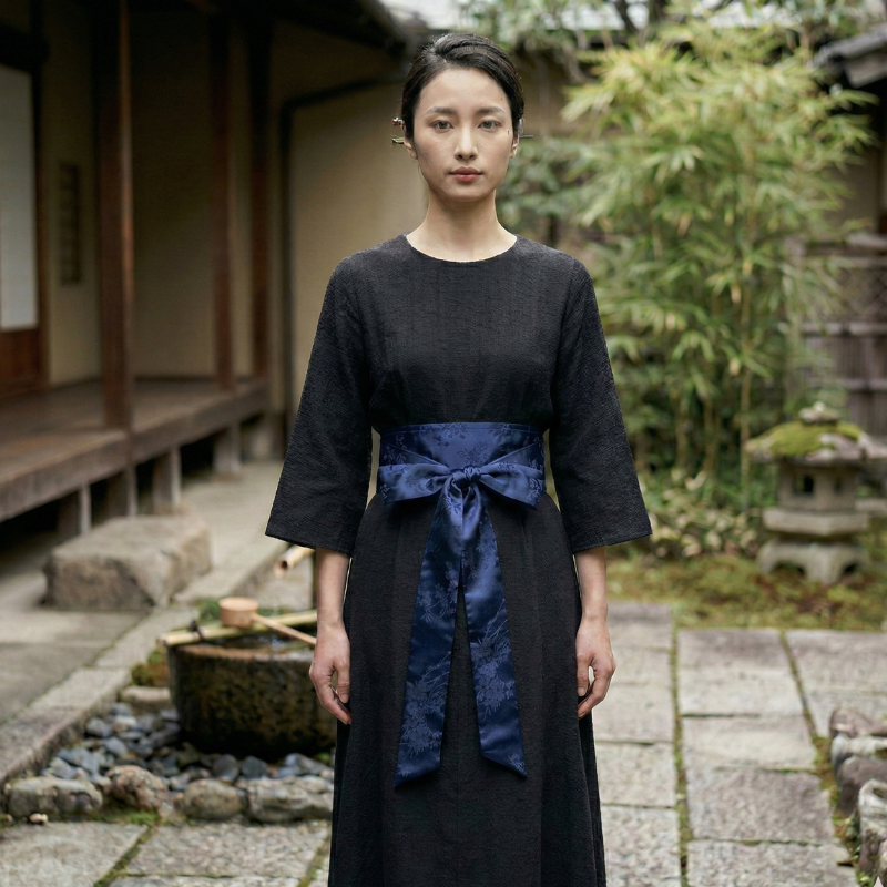 Ceinture obi bleu